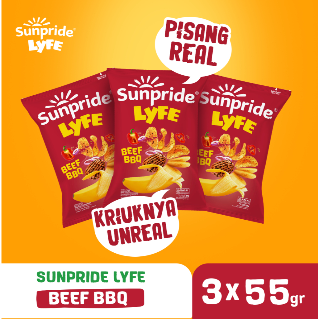

[Isi 3] Sunpride Lyfe Beef BBQ 55 gr - Cavendish Banana Chips