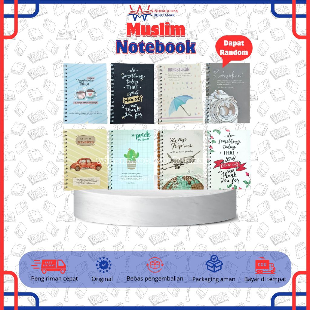 

Muslim Notebook: Catat harimu ditemani notebook lucu dengan kata-kata motivasi~ Winonabooks Buku Anak × BiqinDiary
