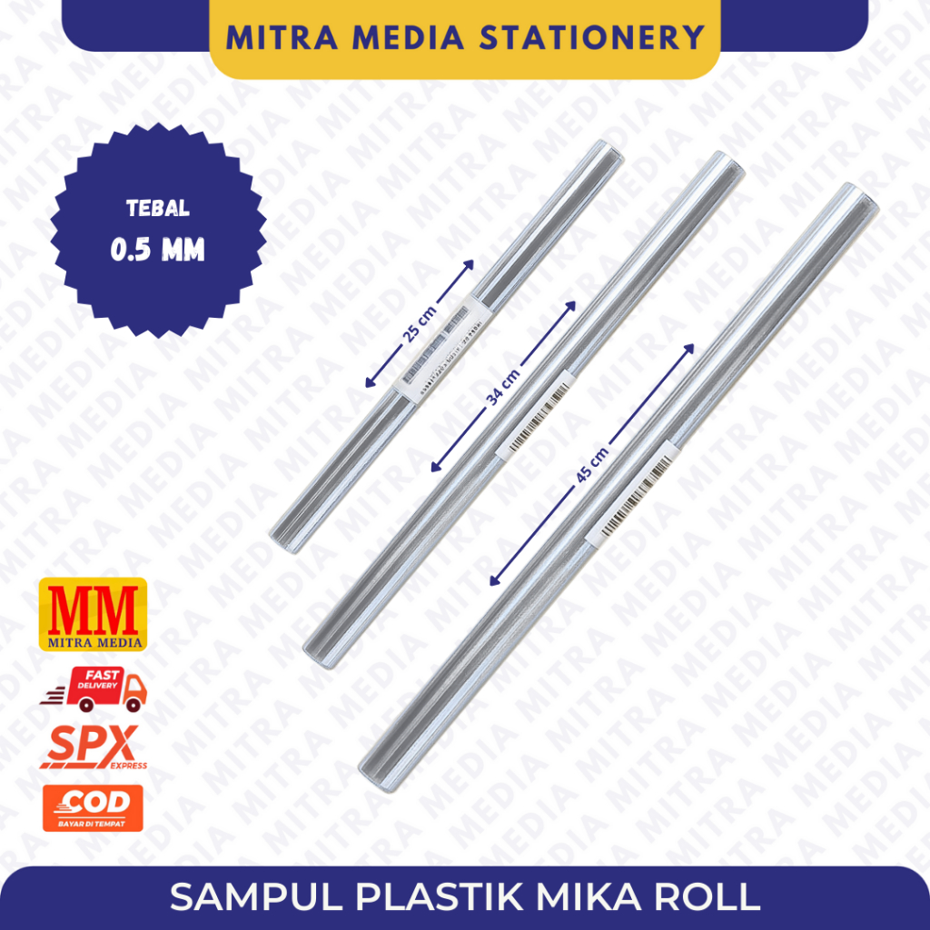 

(1ROLL) PLASTIK SAMPUL BUKU TULIS / PELAJARAN / SAMPUL MIKA PLASTIK ROLL / 25cm / 45cm
