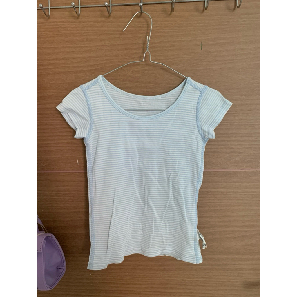 1-3 (Y) Atasan Kaos Uniqlo Baby Stripe Biru Putih Anak Perempuan