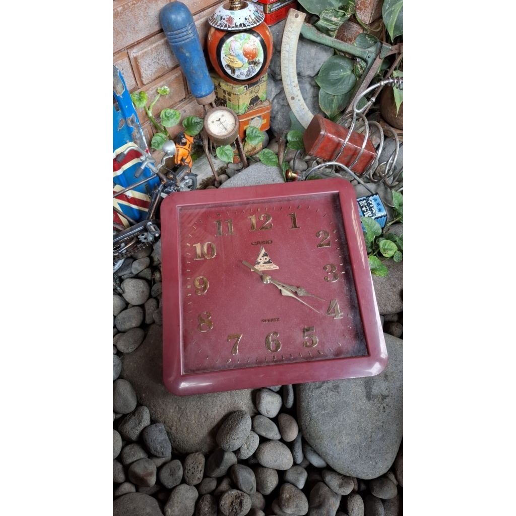 Jam dinding casio jadul lawas antik kuno lawas 185rb normal display
