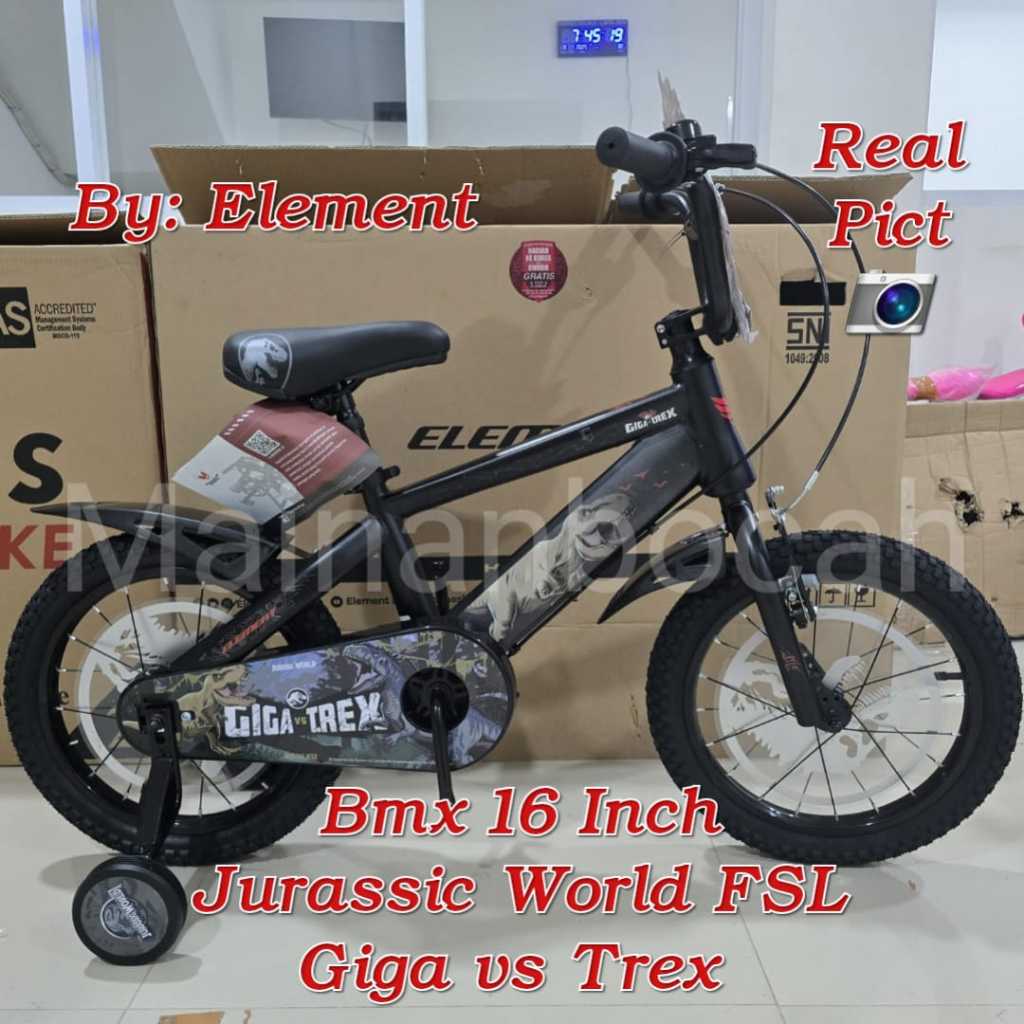 SEPEDA BMX 16 INCH JURASSIC WORLD FSL GIGA VS TREX BY: ELEMENT