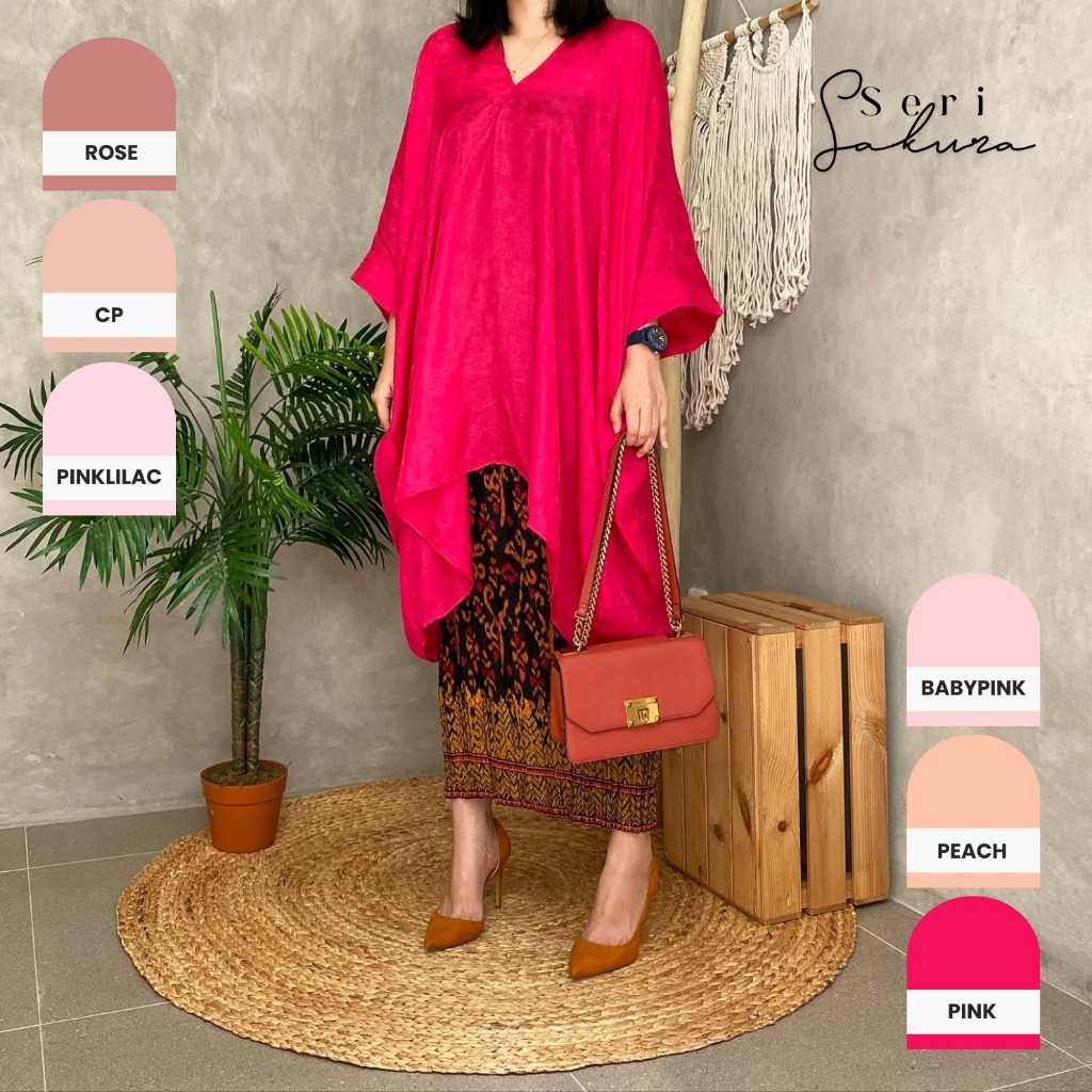 Lausboutique-Tunik Aruna Polos-Seri Sakura-Tunik Batik [Hanya Atasan]