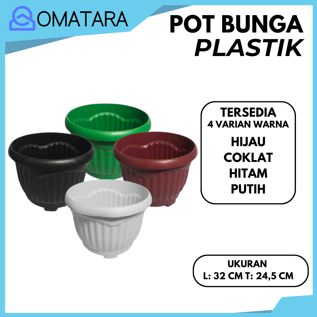 Pot Bunga MIO 35 Pot Plastik Besar Model Belimbing Pot Plastic Bulat Tebal
