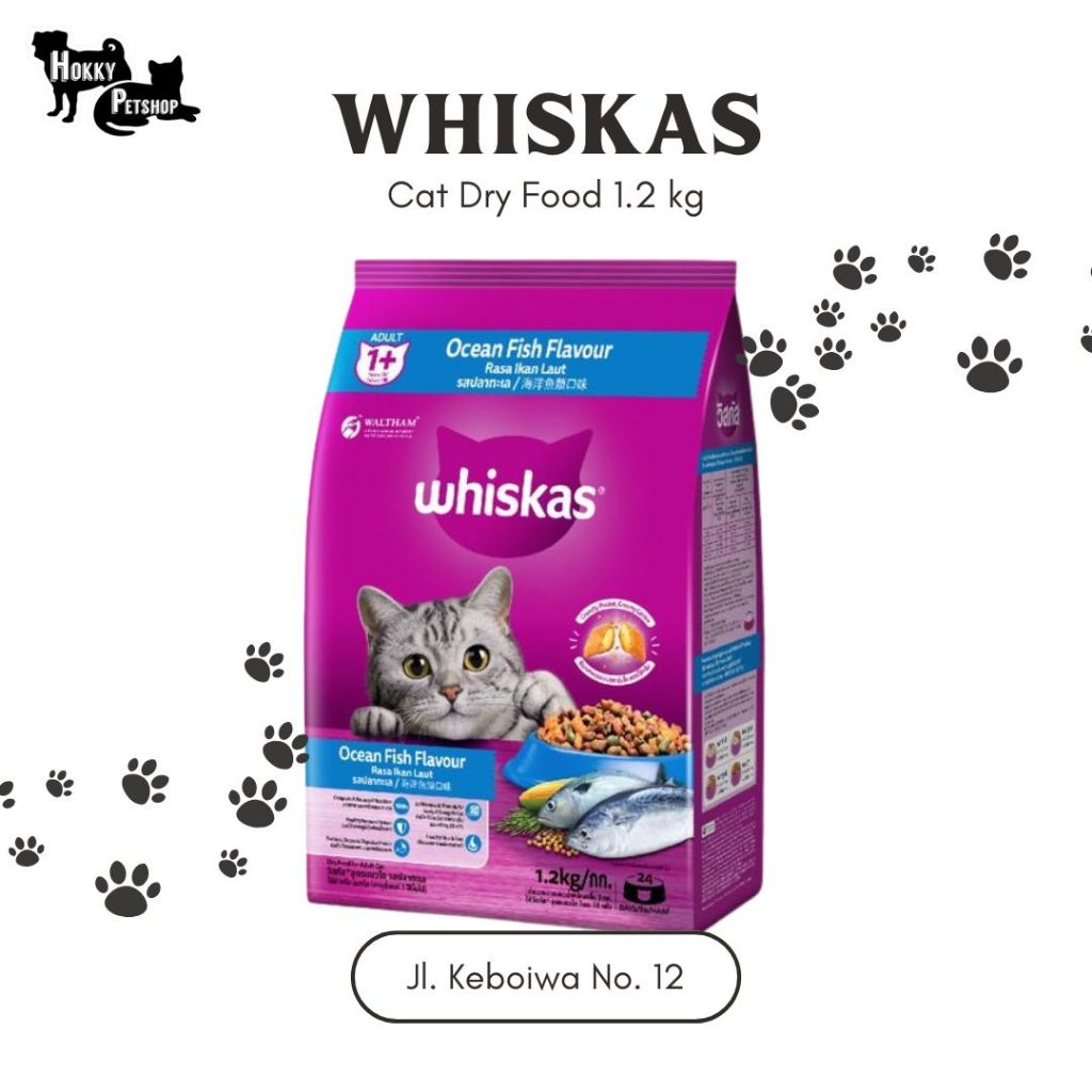 Whiskas 1.2 kg / Whiskas Junior 1.1 kg / Whiskas Adult Tuna 1.2 kg / Whiskas Indoor 1.1 kg / Makanan