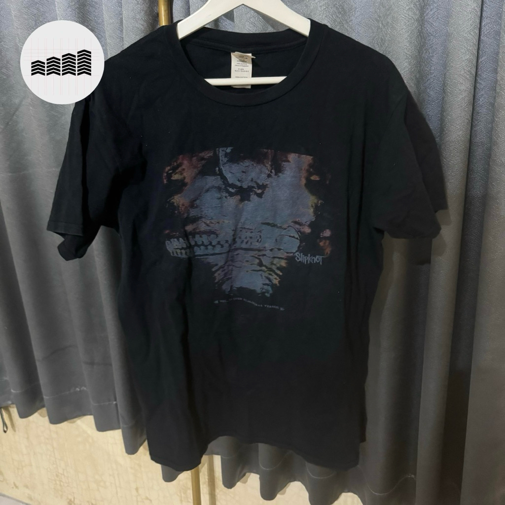 Gildan - T-shirt Band Kaos Pria Black Band Slipknot Vol 3 The Subliminal Verses Size L bekas / secon