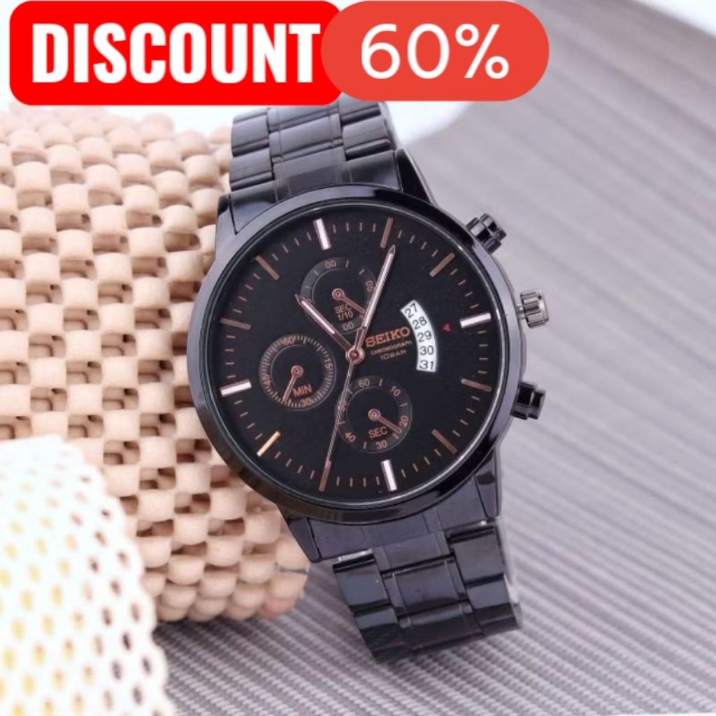 SEIKO PRIA // Jam Tangan Rantai Stainles/ Jam Tangan CowokKeren Free Bok TERLARIS