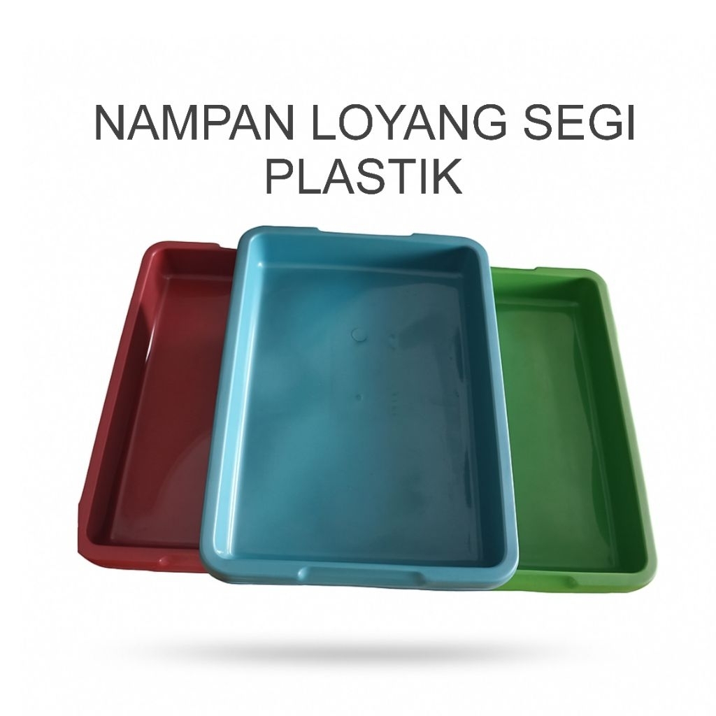NAMPAN LOYANG KOTAK SEGI PLASTIK TEMPAT PENYIMPANAN PERSEGI PLASTIK