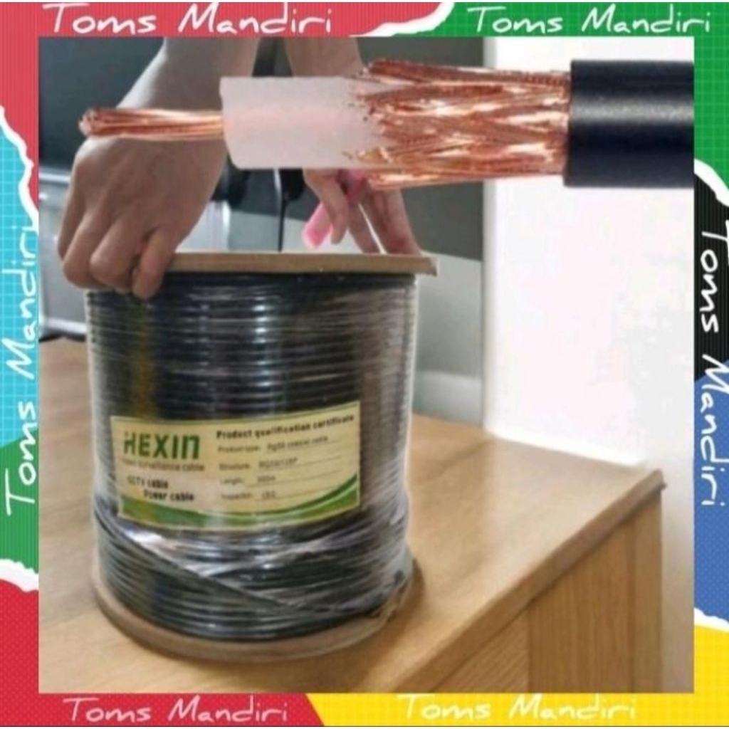 Cable Coaxial RG59 Serabut Tembaga Murni / Kabel Rg59 1 Roll 300 Meter