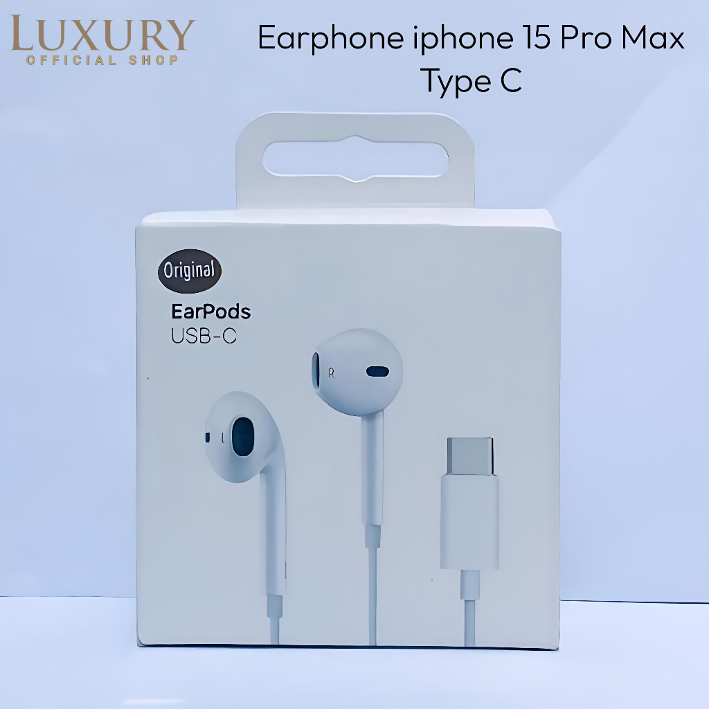 Earphone Headset Handsfree Kabel Iphone 15 Plus Pro Max Type C Super Bass
