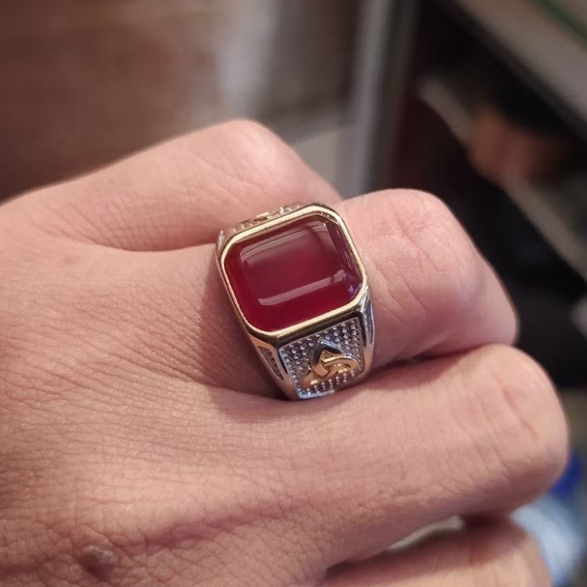 cincin batu akik yaman ahmer cutting