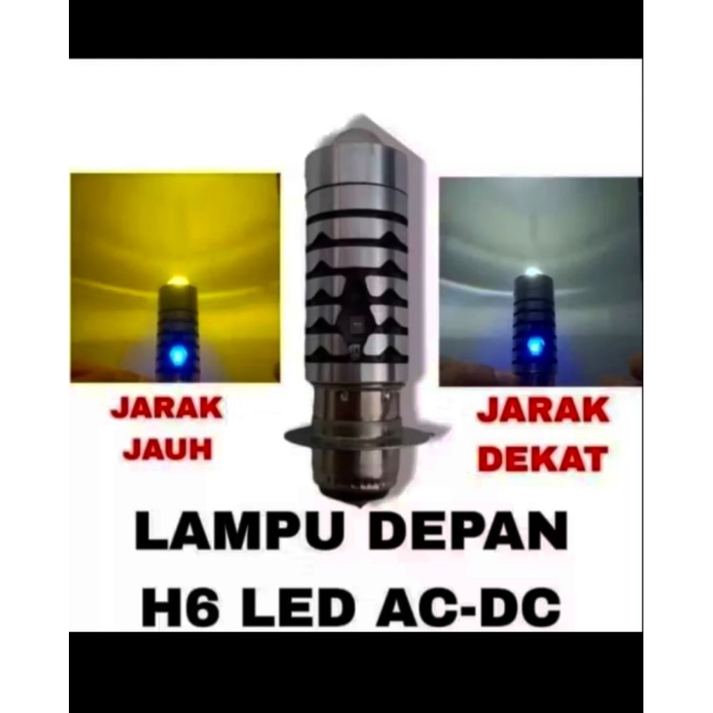 Lampu depan LED h6 laser 2 warna