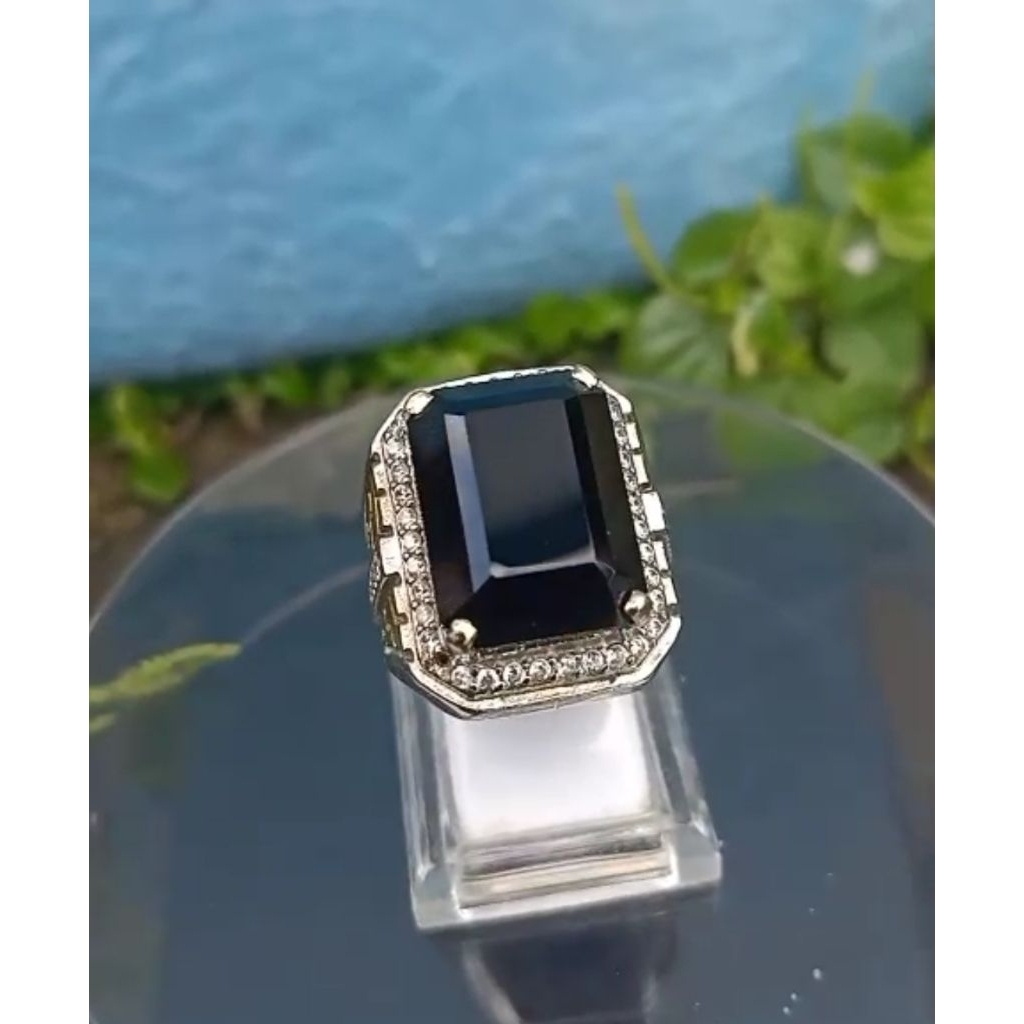 cincin pria batu kecubung kopi Kalimantan