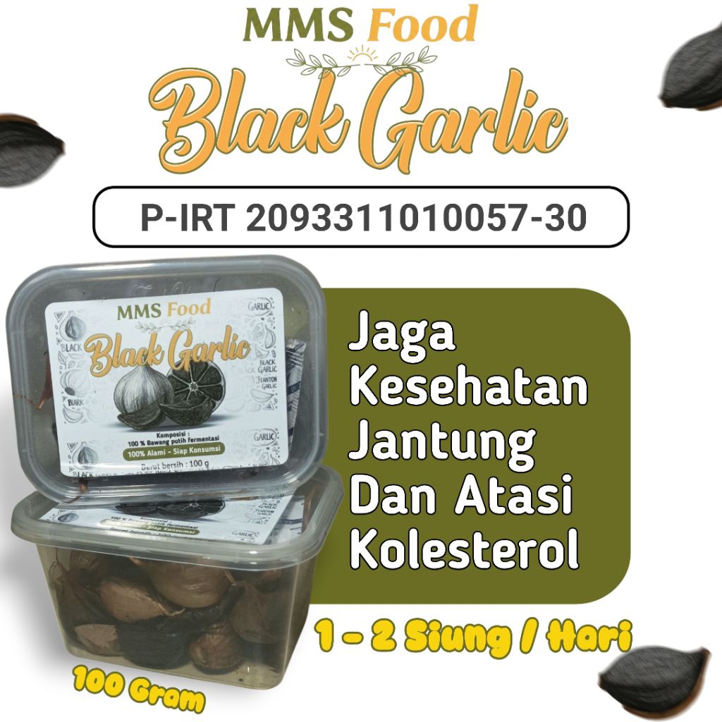 Black garlic bawang hitam kating 100% MMS Food / Bawang Putih Hitam / Menjaga kesehatan jantung / Me