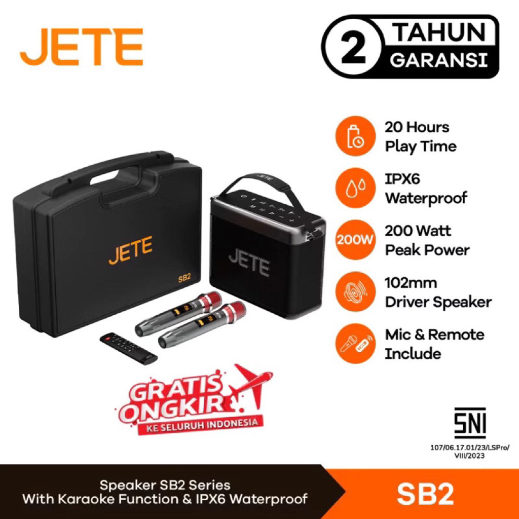 SPEAKER JETE [COD ORIGINAL] Speaker Karaoke Bluetooth JETE SB2 Series - Speaker Bluetooth SB2 JETE K