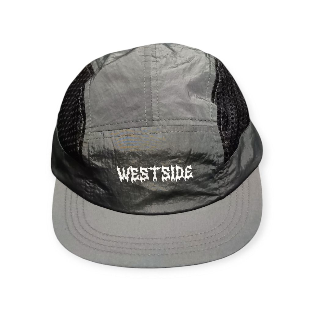 Topi Grey visor pendek jaring westside