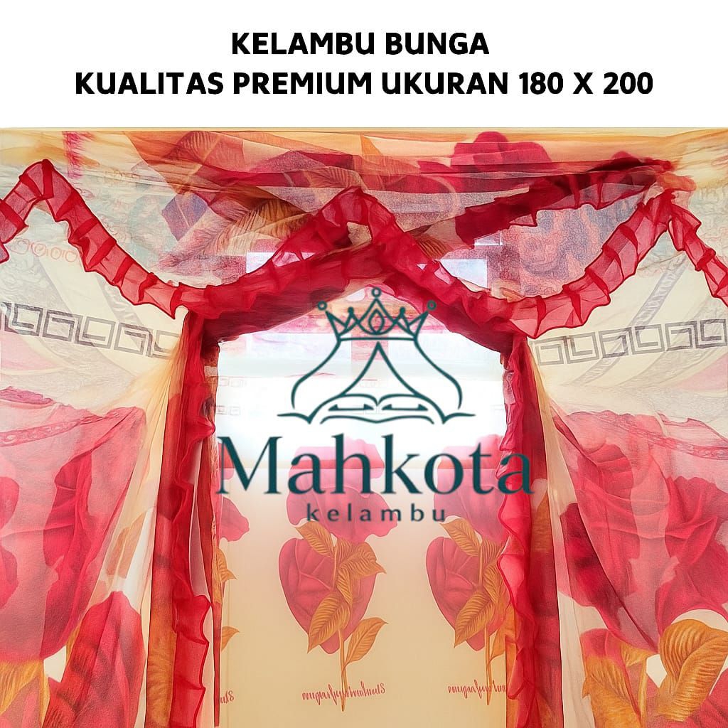 KELAMBU SULTAN MOTIF BUNGA BAHAN PREMIUM KELAMBU LIPAT JUMBO BISA COD