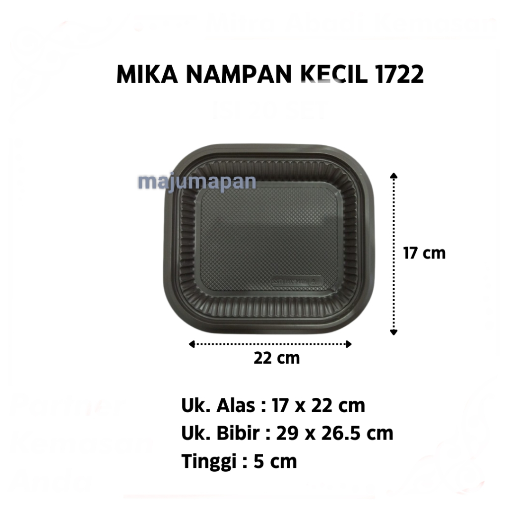 (10pcs) MIKA NAMPAN KECIL 1722 / MIKA NAMPAN PERSEGI 1722 / MIKA HANTARAN KUE / MIKA NAMPAN HANTARAN