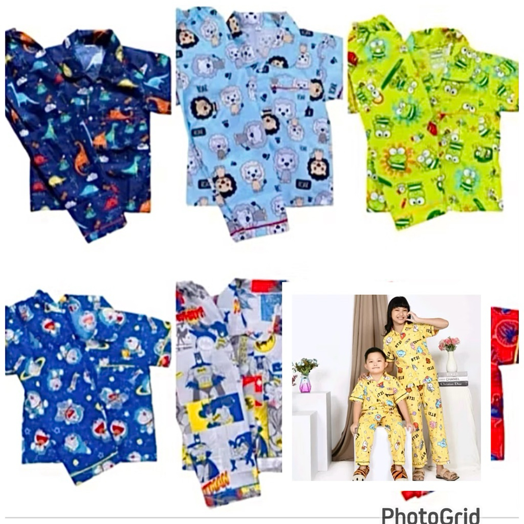 Baju tidur piyama katun anak / setelan baju tidur piyama anak / piyama katun anak / baju tidur anak 