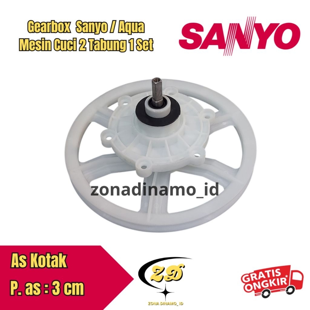 Gearbox Sanyo Mesin Cuci 2 Tabung Gear box + Pully 1 set