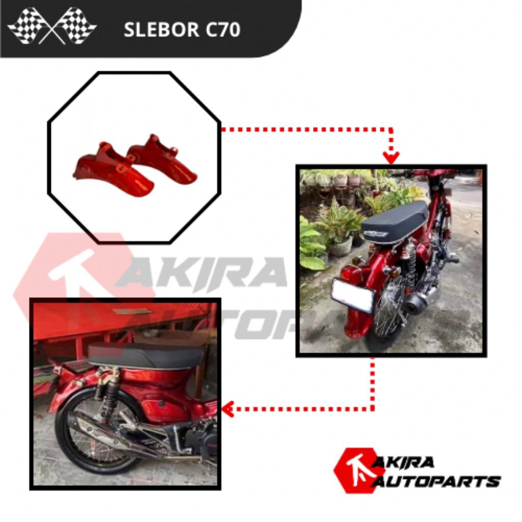 Spakbor Belakang C70 Buntut C70 Sayap Belakang C70 Slebor Blakang Honda C70 Jupul Besi Tebal