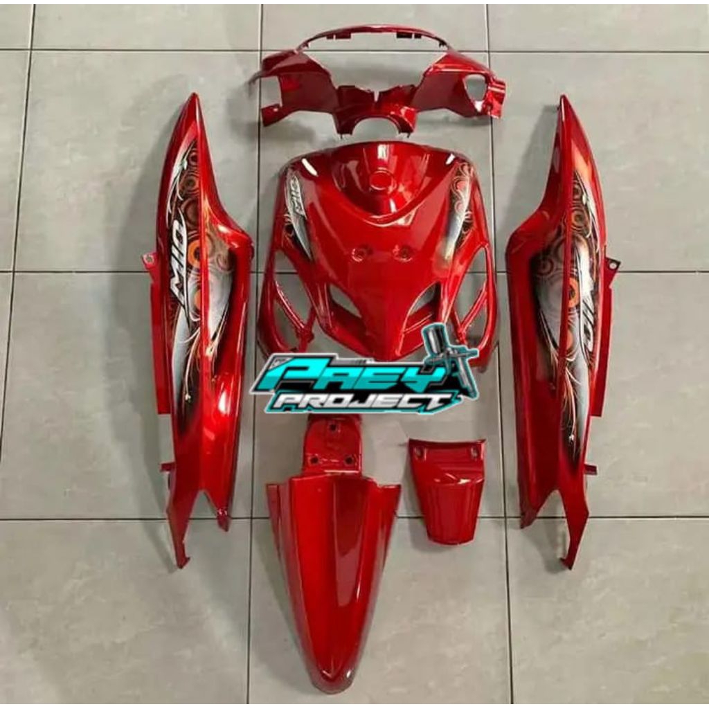 full body halus Yamaha Mio smile merah maroon. cover body halus Yamaha Fiz R Full set