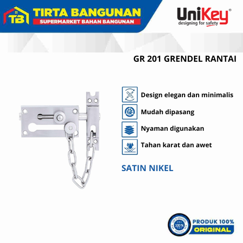 UNIKEY GR 201 SN GRENDEL RANTAI/ PENGUNCI PINTU SN