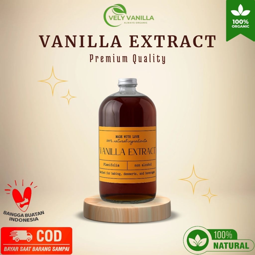 

1Kg Vanilla Extract Premium Gourmet Dengan Beans Dalam Kemasan Non Alkohol