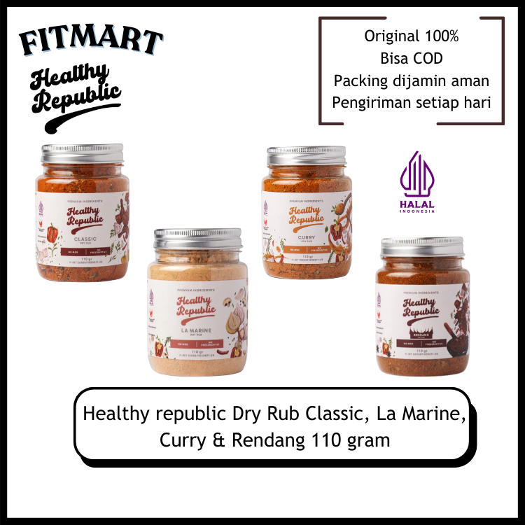 

Healthy Republic Bumbu Marinasi Serba Guna Rendah Kalori Rendah Lemak Spices 110Gram - Dry Rub