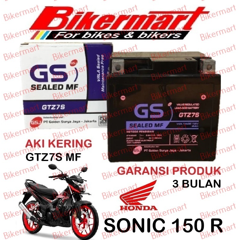 Aki Motor Honda Sonic 150 R GTZ7S Accu Kering MF
