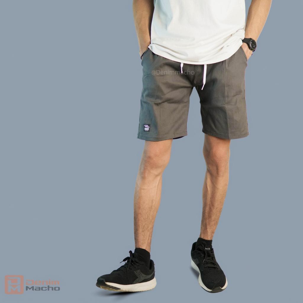 Celana Pendek Boardshort Pria Rhodium Premium - Twill Stretch Adem Ukuran 28-33 | Denimmacho