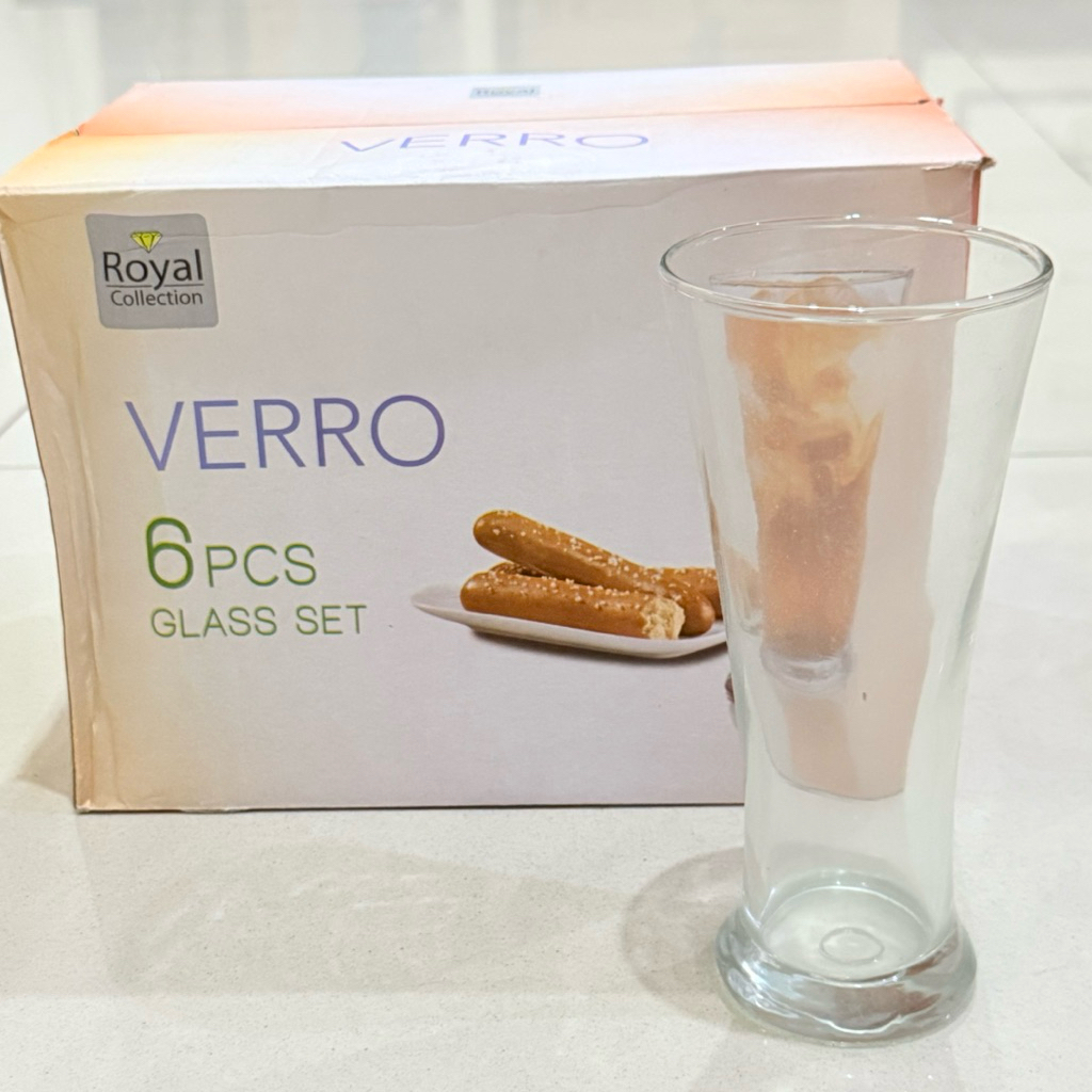 Satu Set Gelas Tinggi Kaca Verro Royal Collection isi 6