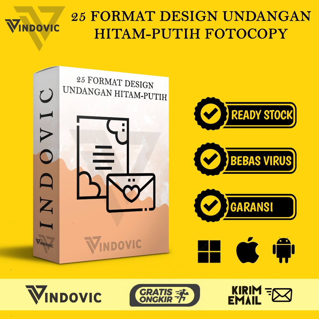 [T0212] 25 TEMPLATE UNDANGAN HITAM PUTIH FOTOCOPY
