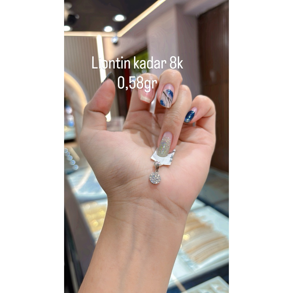 liontin emas putih 8k