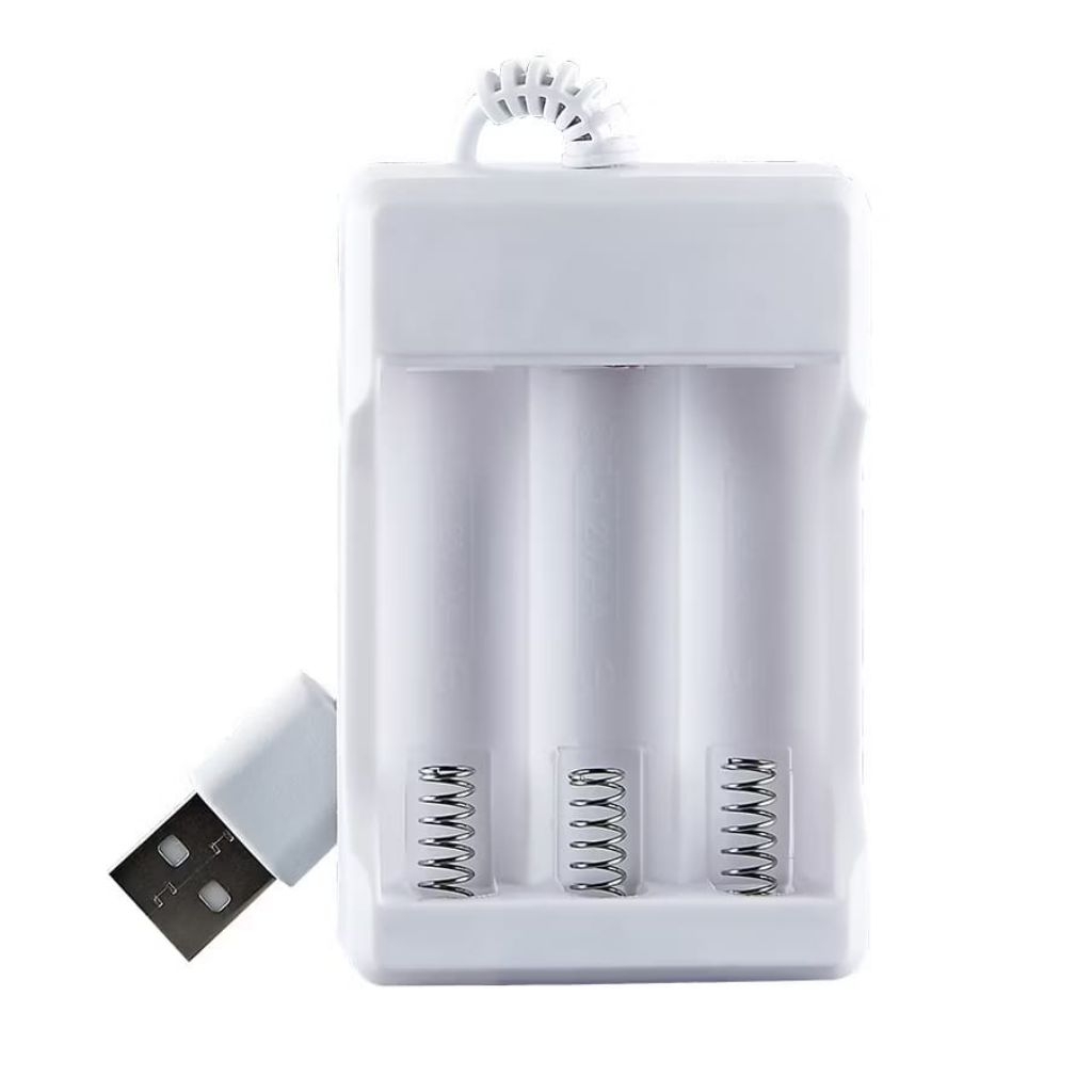 Charger 3 Slot / Baterai Cas / Batre Charger AA dan AAA / Baterai Isi Ulang