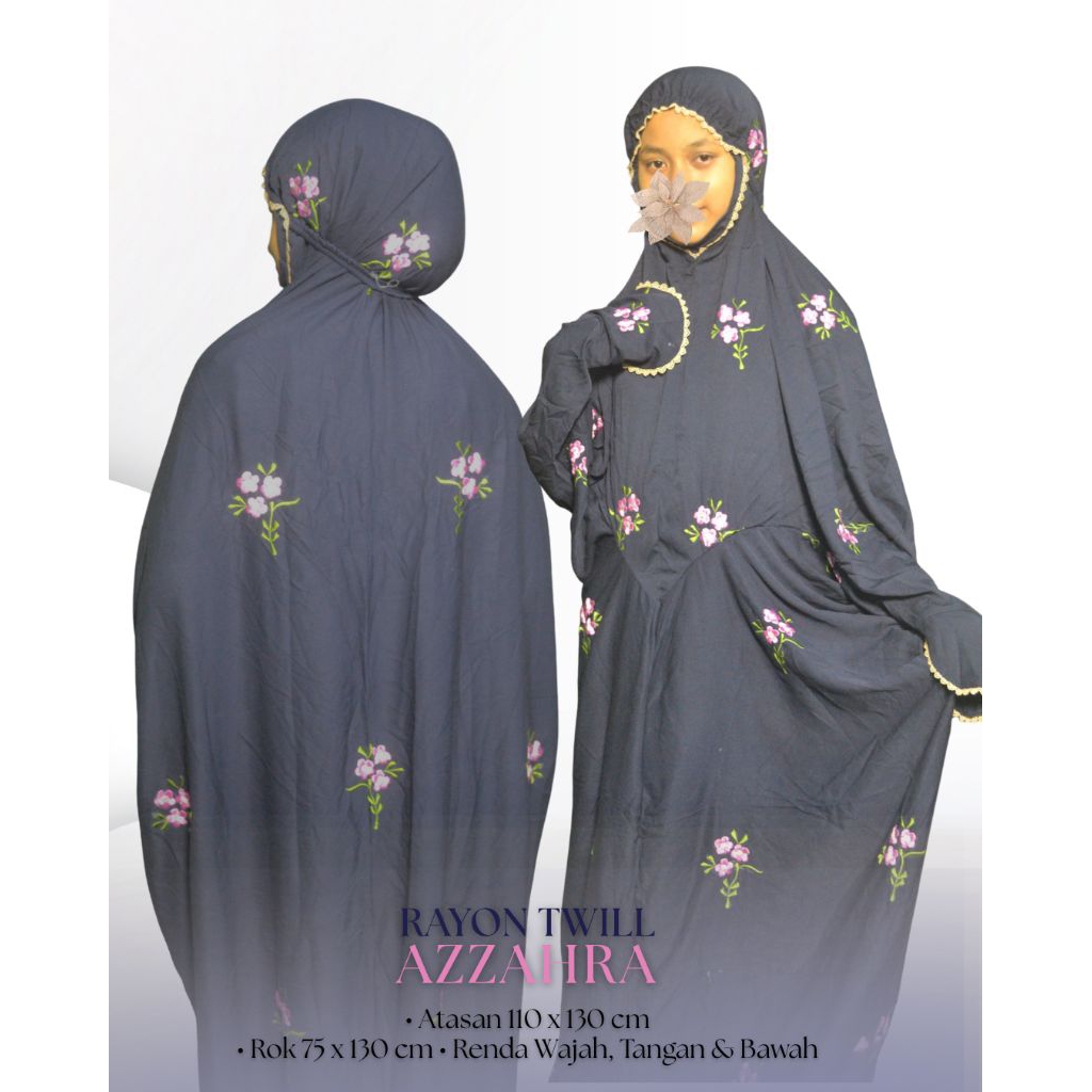 Mukena Terusan Bahan Rayon Twill Azzahra