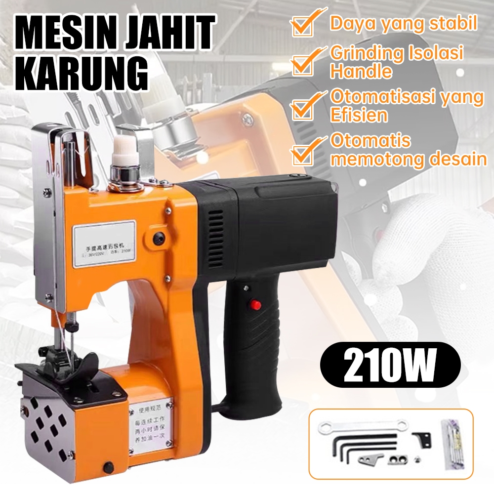 Mesin Jahit Karung GK9-500 210W Mesin Pengumpul Portabel Mesin Kecil All-in-One Cepat Tanpa Bayar Me