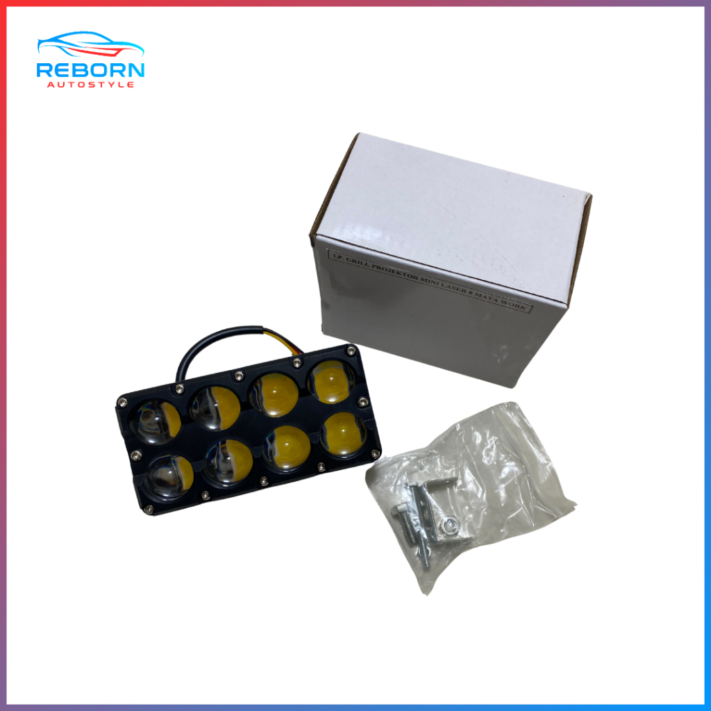 BT-6123/BT-6124 LP. Grill Projektor Mini Laser 8/10 Mata Work, Lampu Tembak Mini Laser Slim Projecto