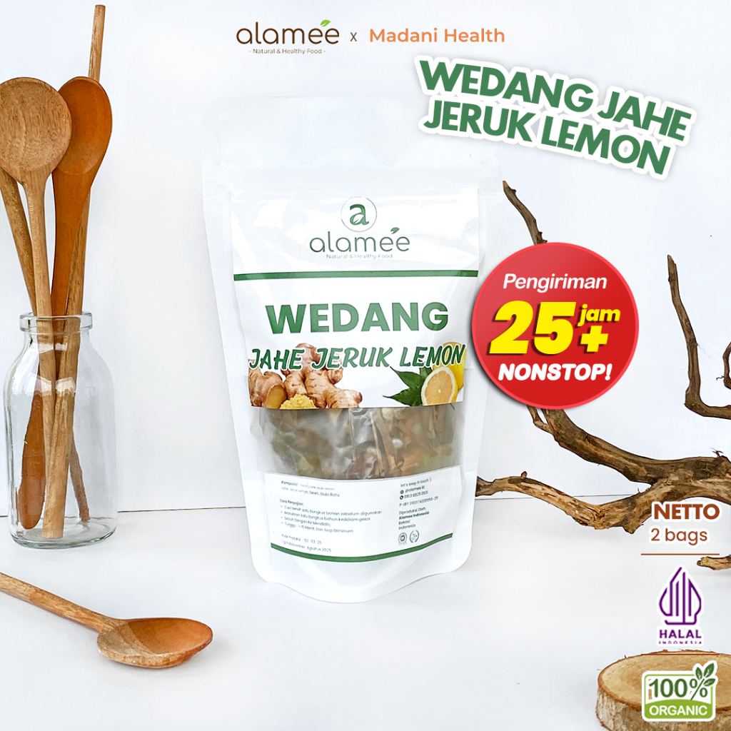 

ALAMEE Wedang Jahe Jeruk Lemon Rempah Minuman Herbal Alami Langsung Seduh Lengkap