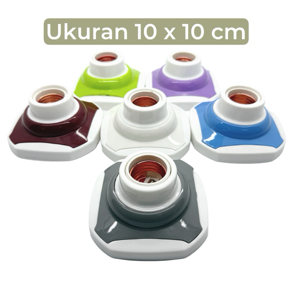 fiting lampu tempel plafon kotak warna warni