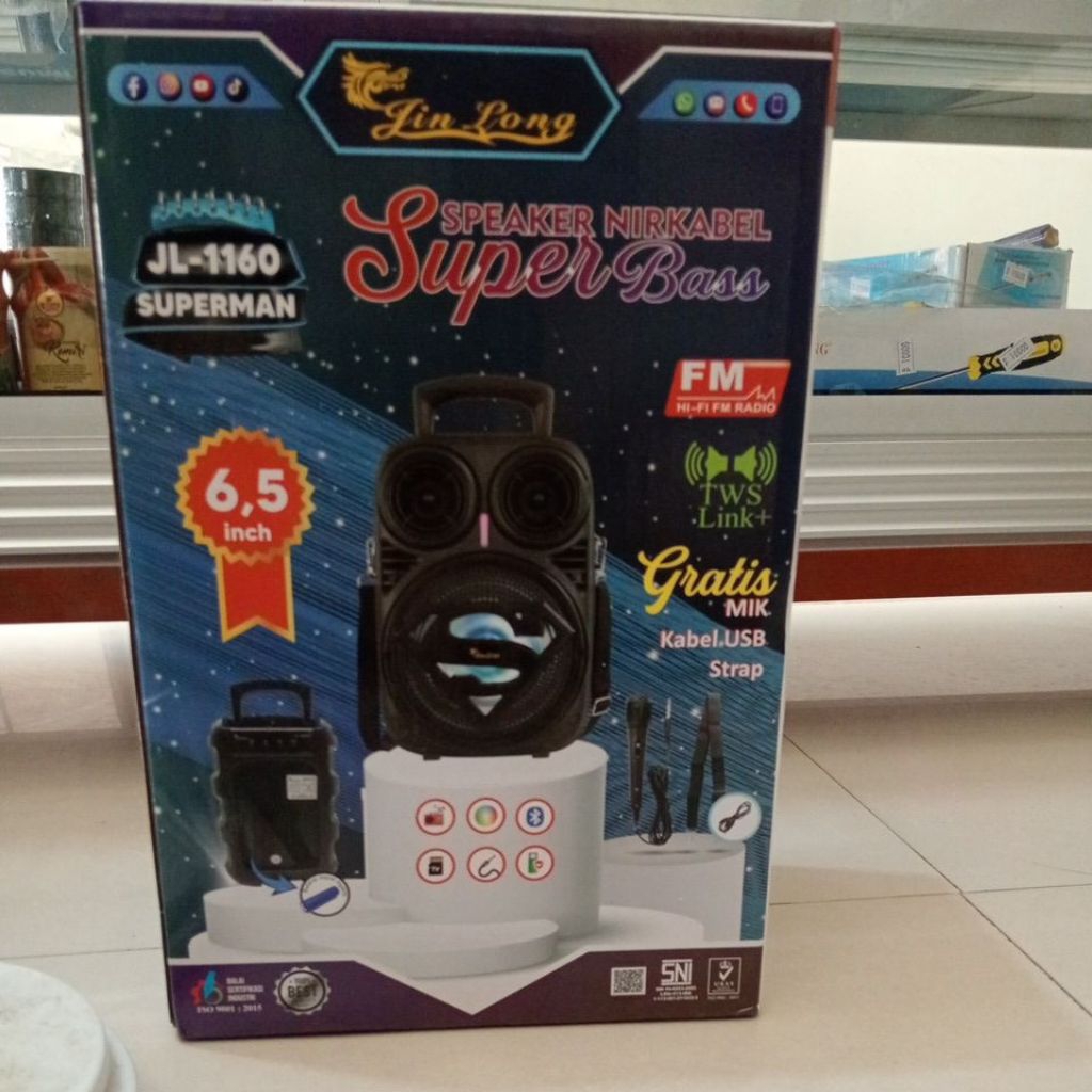 Jin long Speaker Nirkabel Super Bass Jl-1160