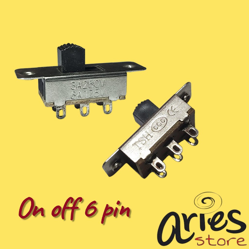 SAKLAR GESER ON OFF 6 PIN SWITCH SLIDE ON OFF 6 PIN