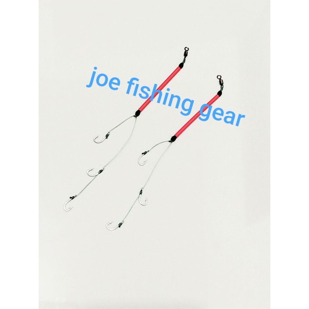 Rangkaian pancing LUMUT pakai kail PREMIUM kuat untuk ikan NILA BABON atau BANDENG pakai 3 mata kail