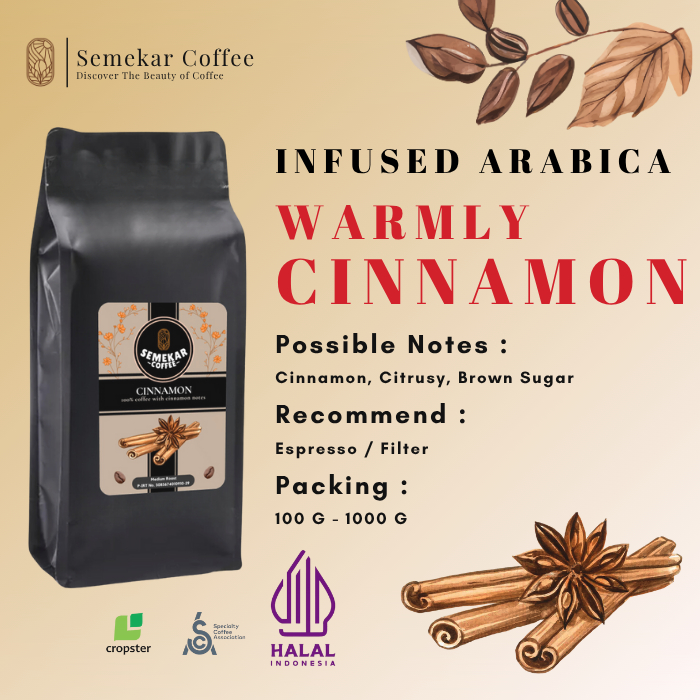 

Semekar Coffee - Kopi Warmly Cinnamon Fullwash Exclusive Premium Roasted Beans - 500G & 1000G