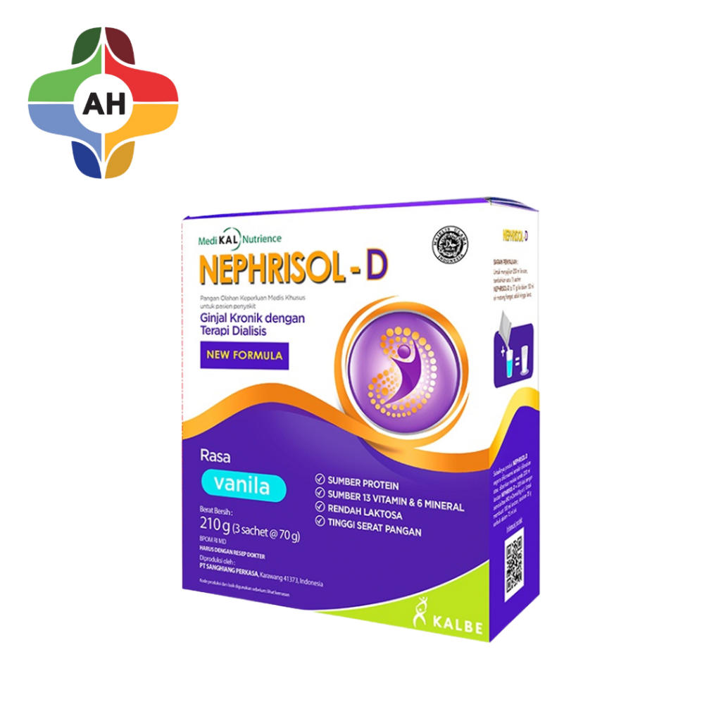 

Nephrisol D Vanila 210 Gram - Susu Tinggi Protein Khusus Pasien Ginjal Dialisis / Apotek Hutama