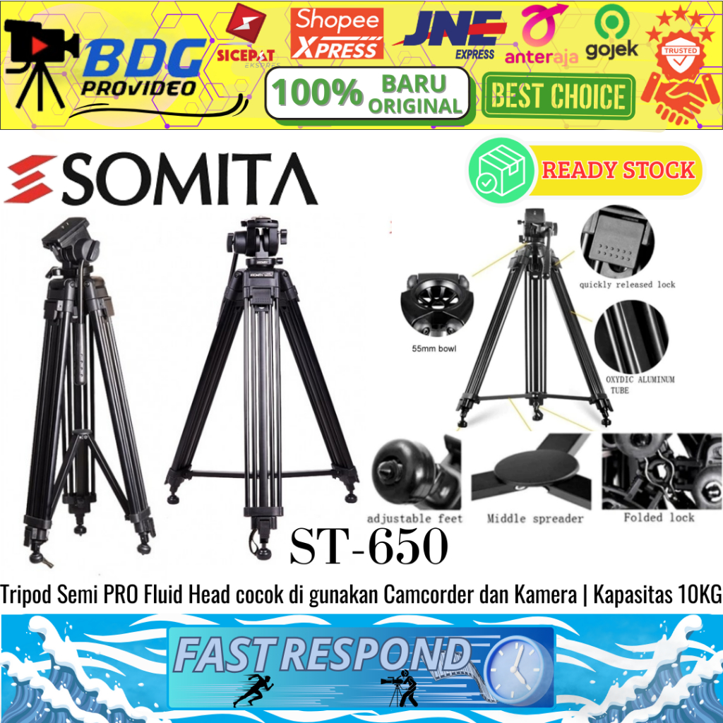 SOMITA ST-650 / Tripod Video Profesional Somita ST650