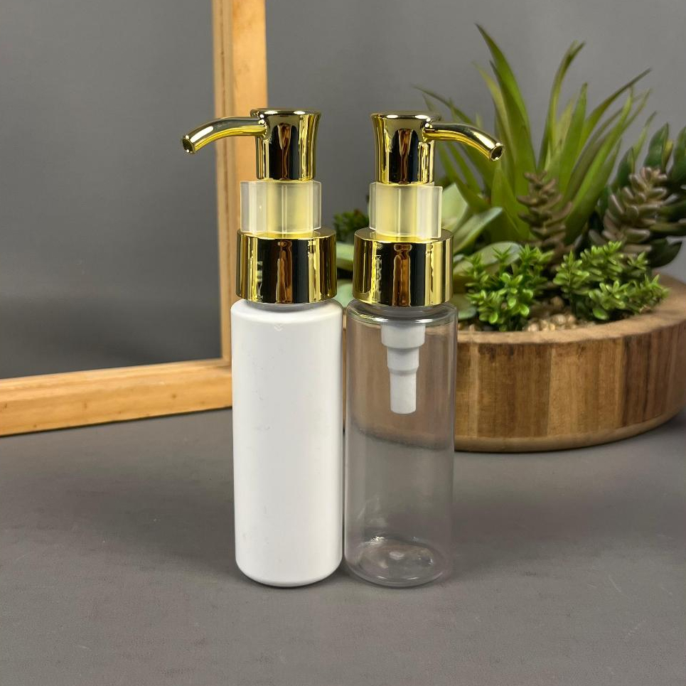 Botol Pump Clip Oil 50 Ml / Botol Pet 50 Ml RF - Tutup Pump Clip Oil Gold / Botol Pump 50 Ml / Botol