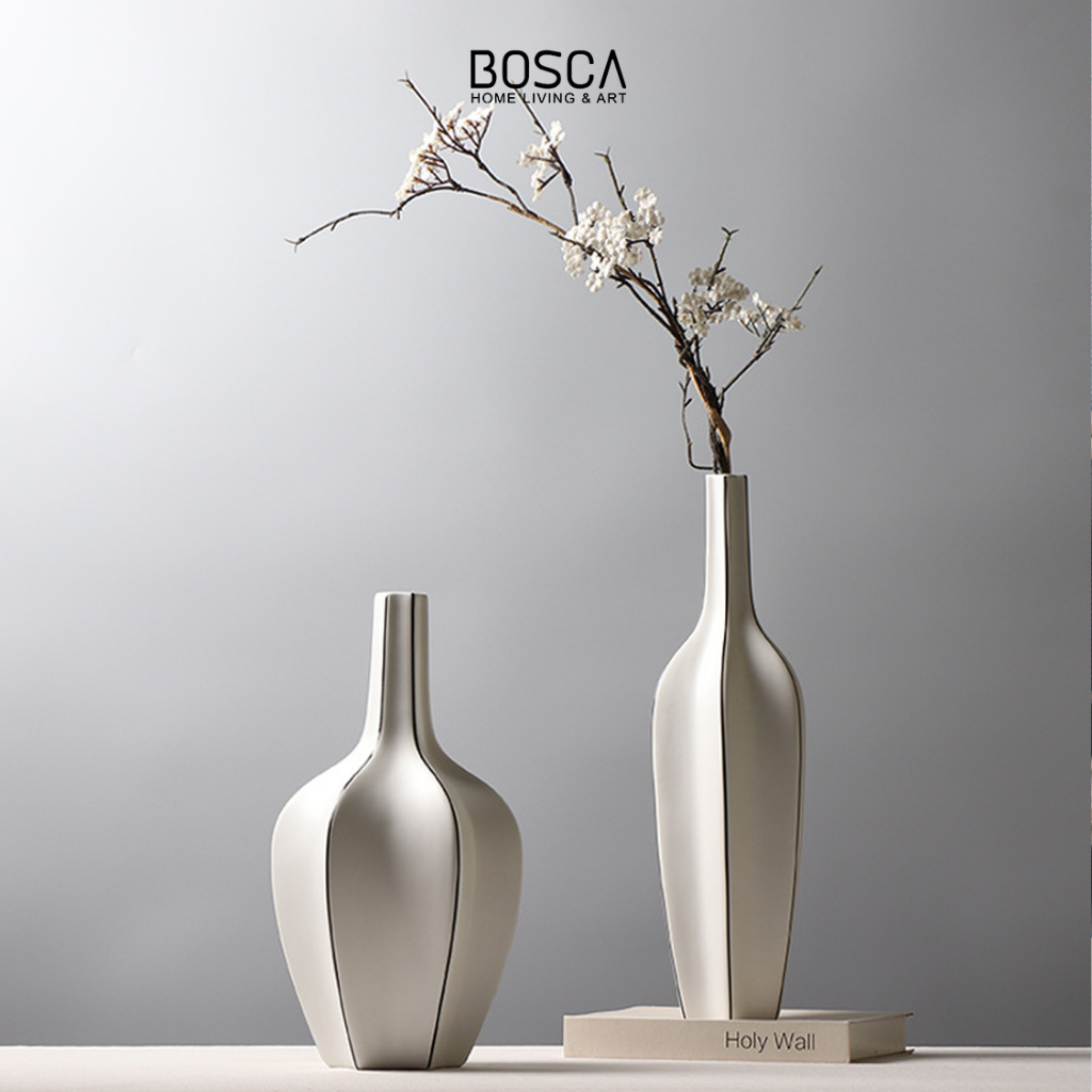 Bosca Living - Cordelia Guci Vase / Ornamen Pajangan Guci / Dekorasi Vas Mewah Antik / Guci Vas Unik