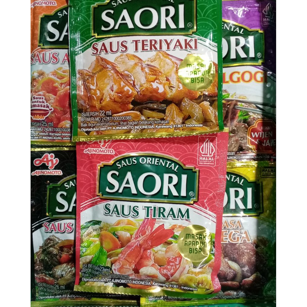 

saori saus tiram teriyaki asam manis lada hitam sachet all varian 23-26 g