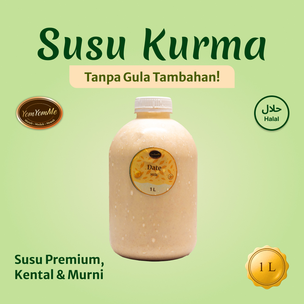 

YomYomMe Susu Kurma 1L - Tanpa Gula Tambahan - Manis Alami, Mengenyangkan & Sehat